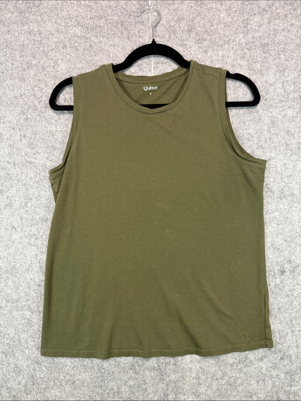 Quince Crewneck Sleeveless Tank - Womens S - Olive Green Classic Casual Beach